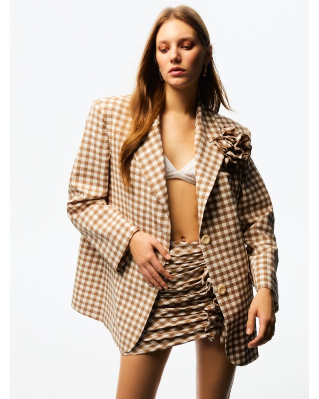 Women's Gingham Blazer - Multi-colored