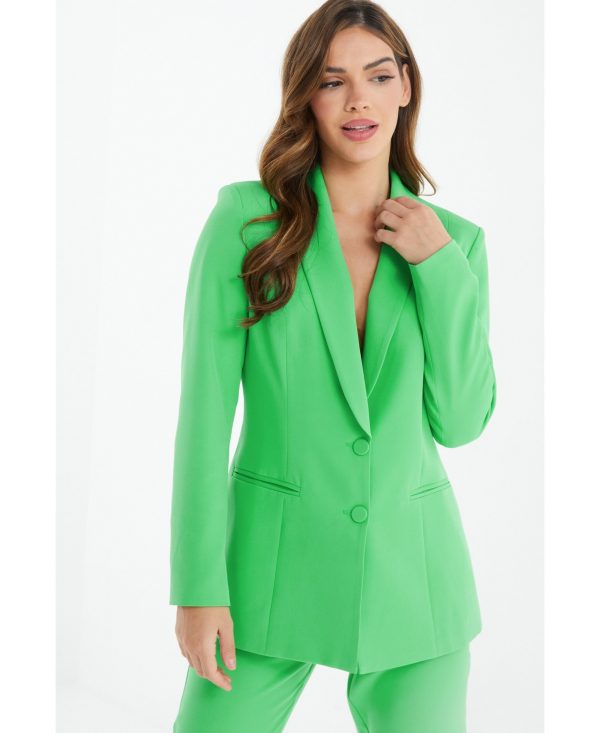 Women's Green Tailored Blazer - Green