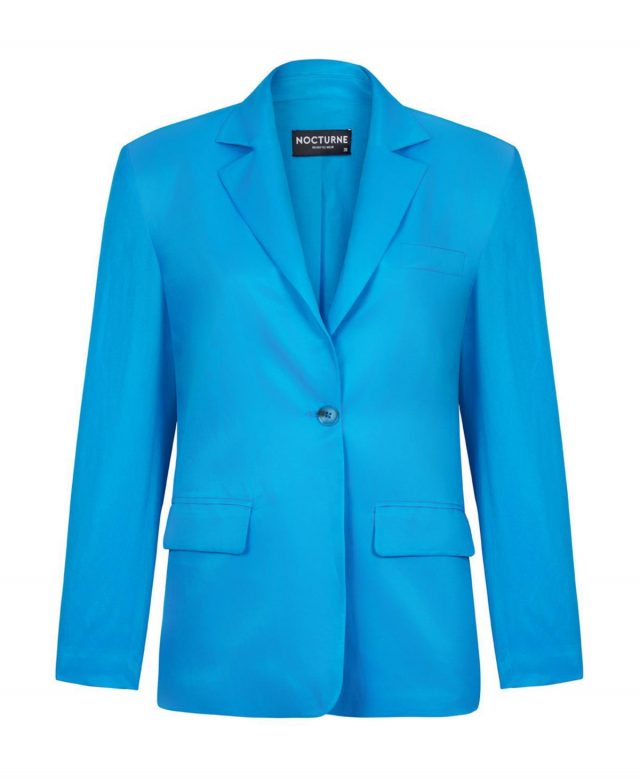 Women's Linen Blazer - Blue