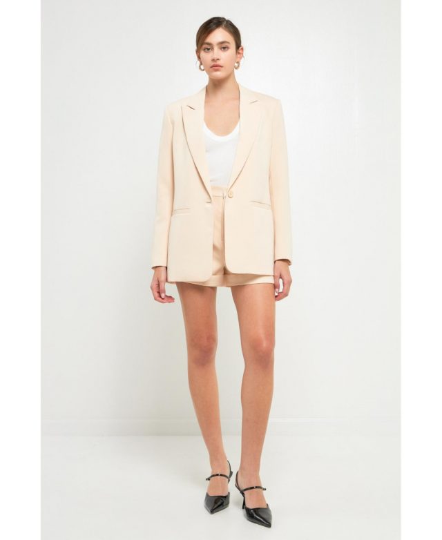 Women's Single-Breasted Blazer - Ivory